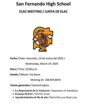 Junta de ELAC /Join us for ELAC